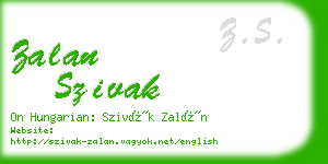 zalan szivak business card